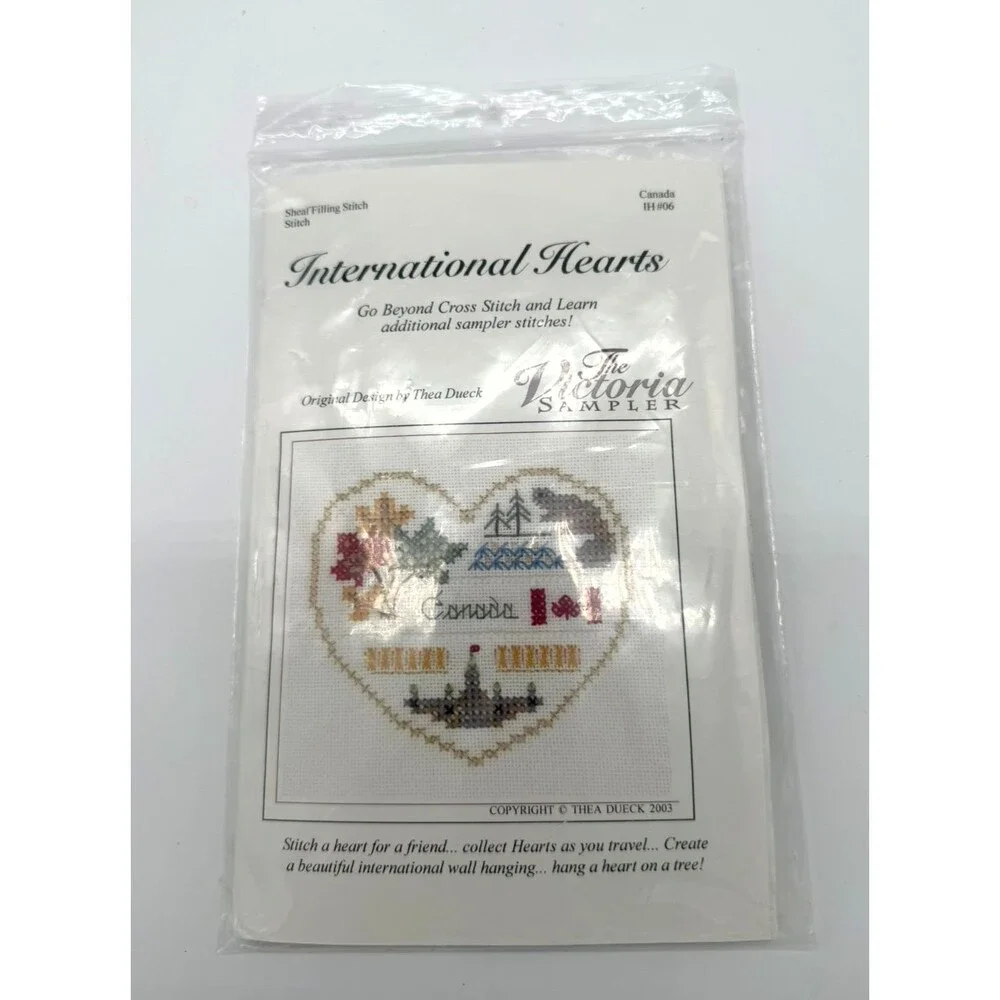 Victoria Sampler International Hearts Canada Cross Stitch Pattern Thea Dueck